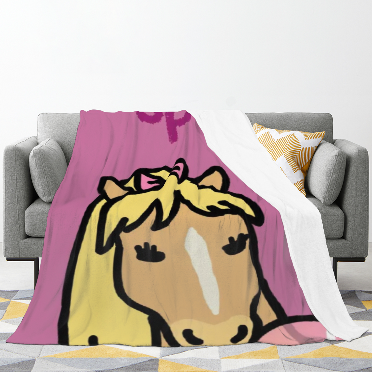 Pastel Multicolor Whimsical Decor All-Season Flannel Blanket ¨C Cinnamon Mosaic Edition