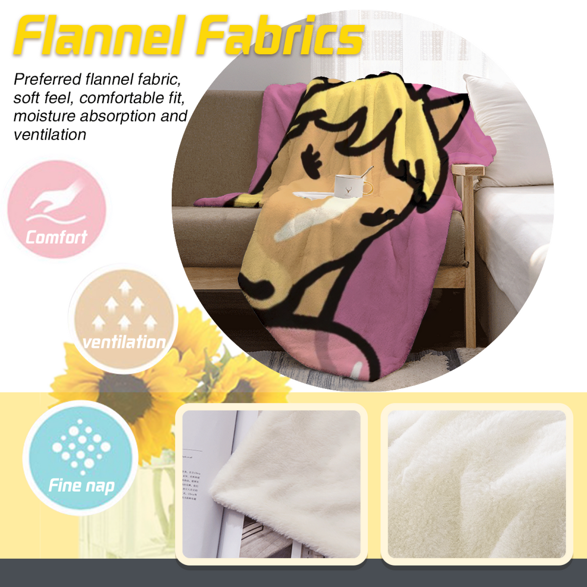 Pastel Multicolor Whimsical Decor All-Season Flannel Blanket ¨C Cinnamon Mosaic Edition