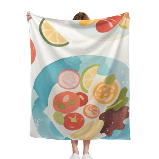 Moonbeam Whisper Creamy Ivory Modern Art Flannel Throw Blanket