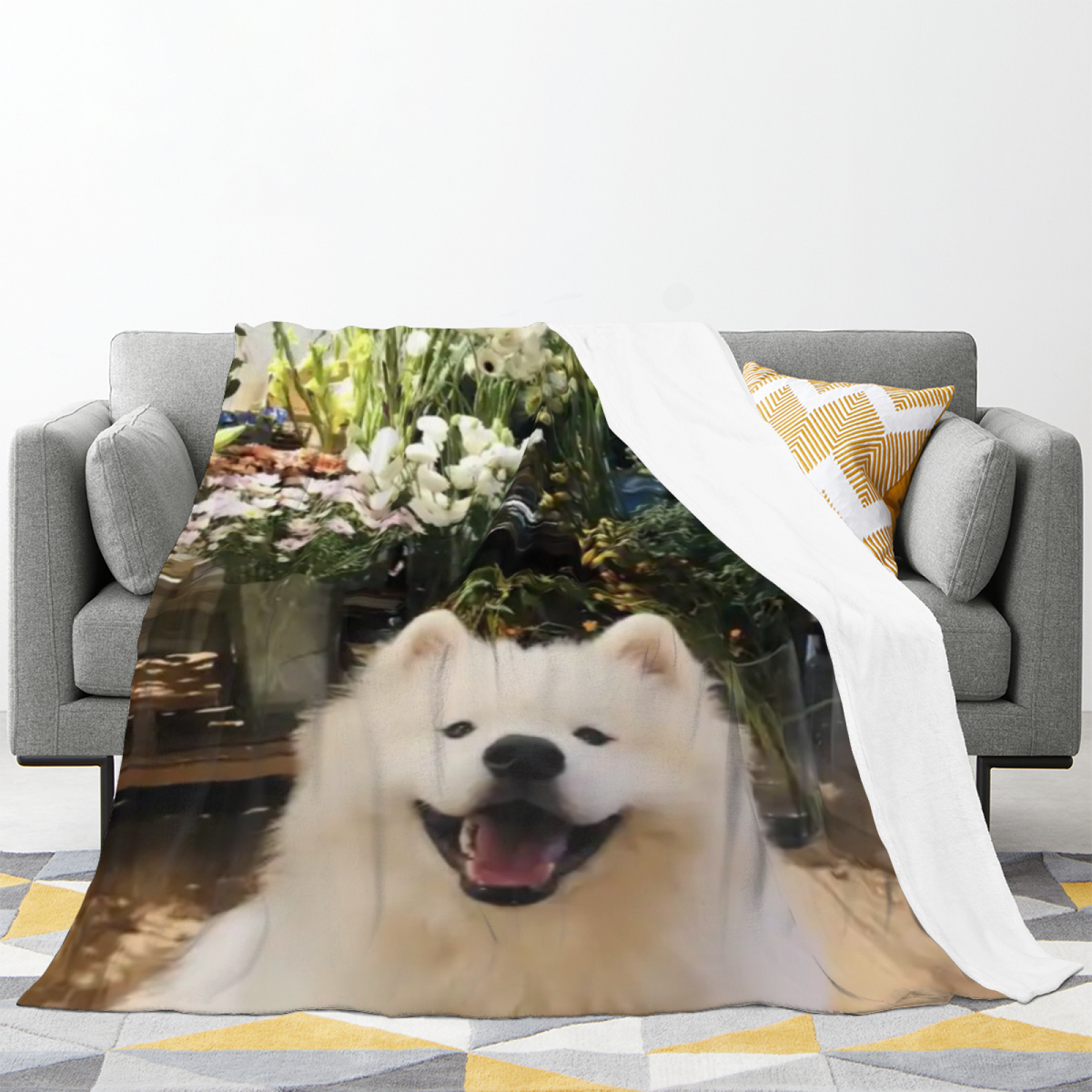 Decorative Flannel Blanket with Desert Fern Cozy Cottage Artwork
