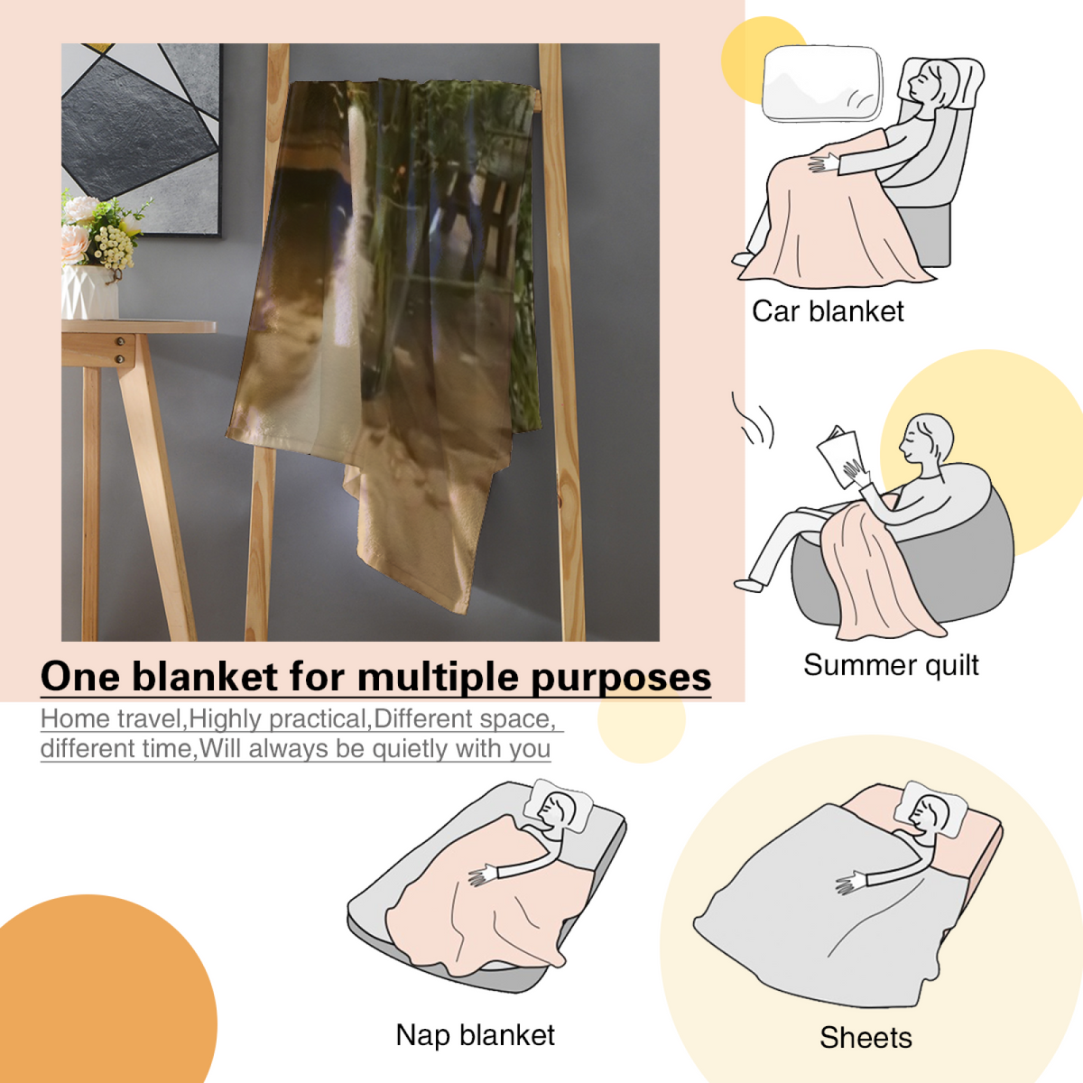 Decorative Flannel Blanket with Desert Fern Cozy Cottage Artwork