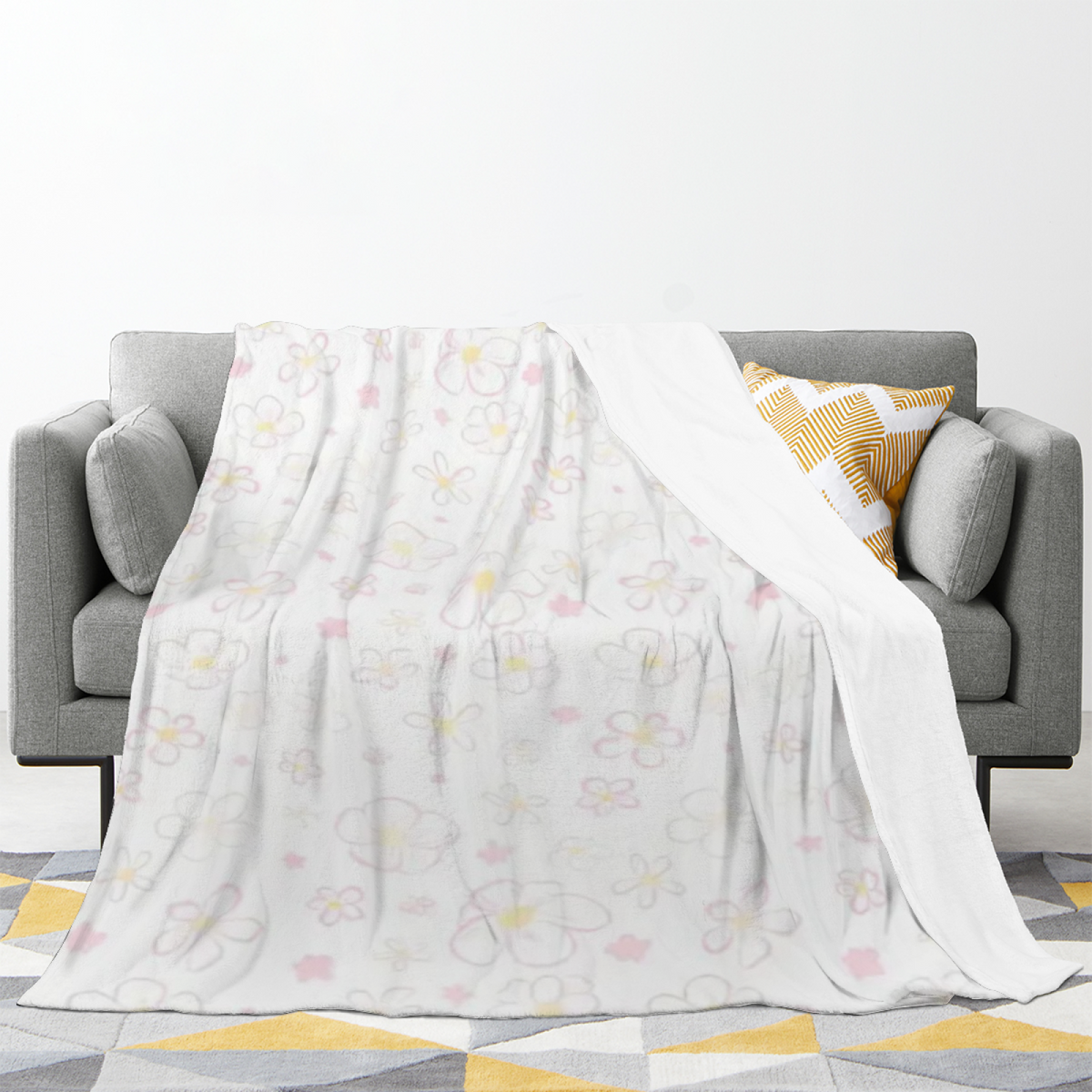 Starlit Cove Muted Sage Art Decorative Flannel Blanket