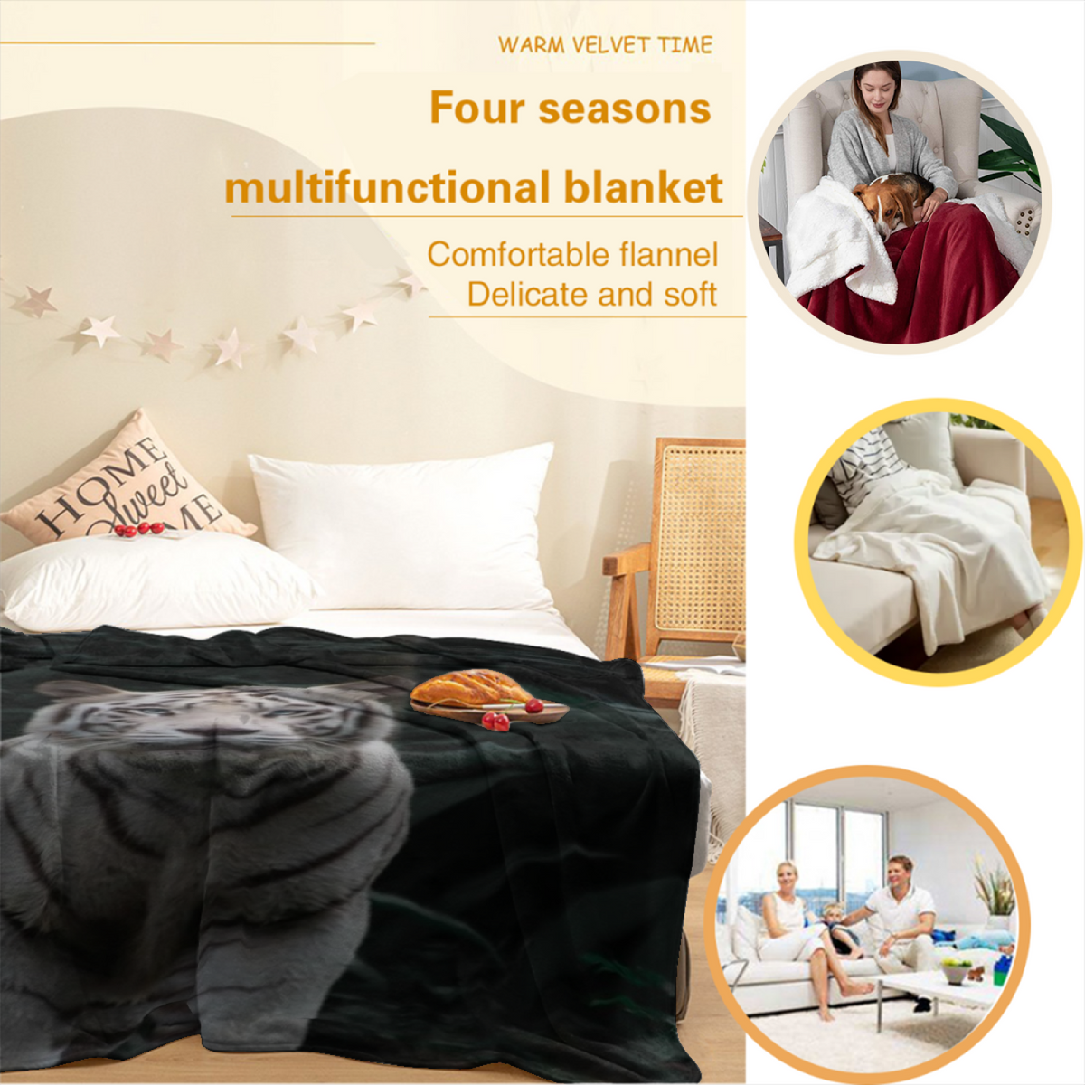 Misty & Mosaic Playful Graphic All-Season Flannel Blanket