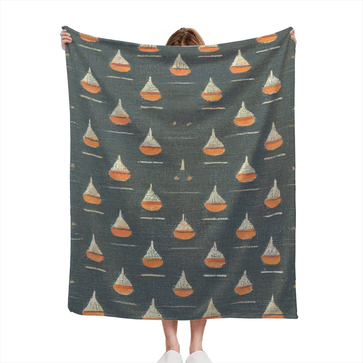Eclectic Design Coastal Harbor Warm Coral Flannel Sofa Throw