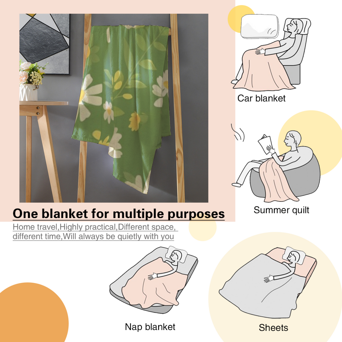 Rich Multicolor Mossy Jubilee Soft Flannel Blanket ¨C Contemporary Pattern
