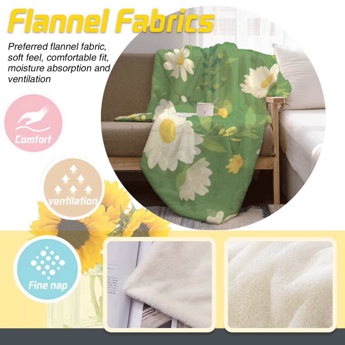 Rich Multicolor Mossy Jubilee Soft Flannel Blanket ¨C Contemporary Pattern