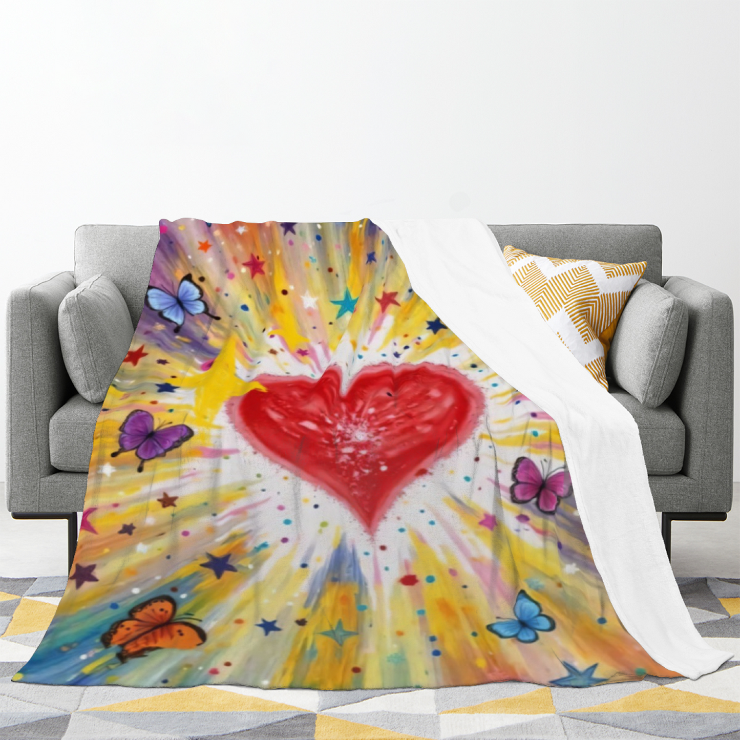 Abstract Graphic Throw Blanket ¨C Contemporary Printed Decorative Home Blanket