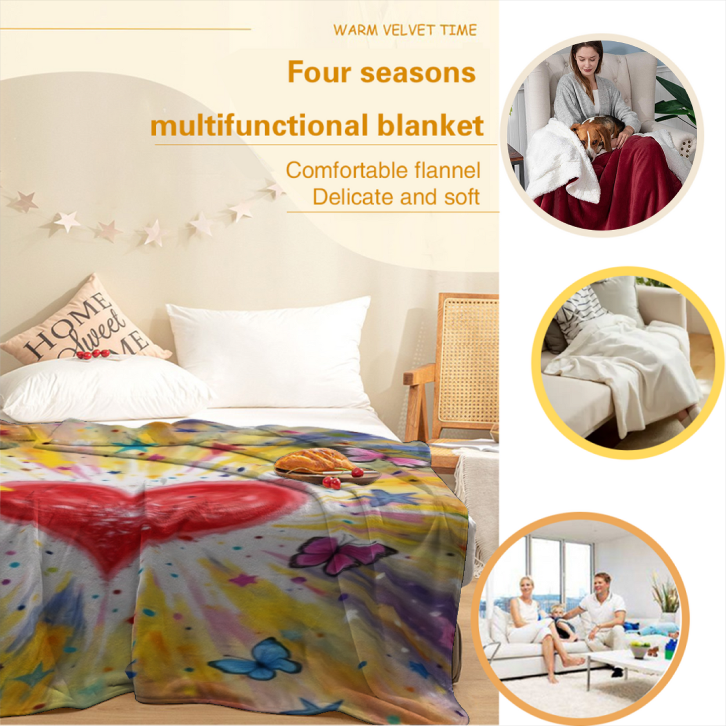 Abstract Graphic Throw Blanket ¨C Contemporary Printed Decorative Home Blanket