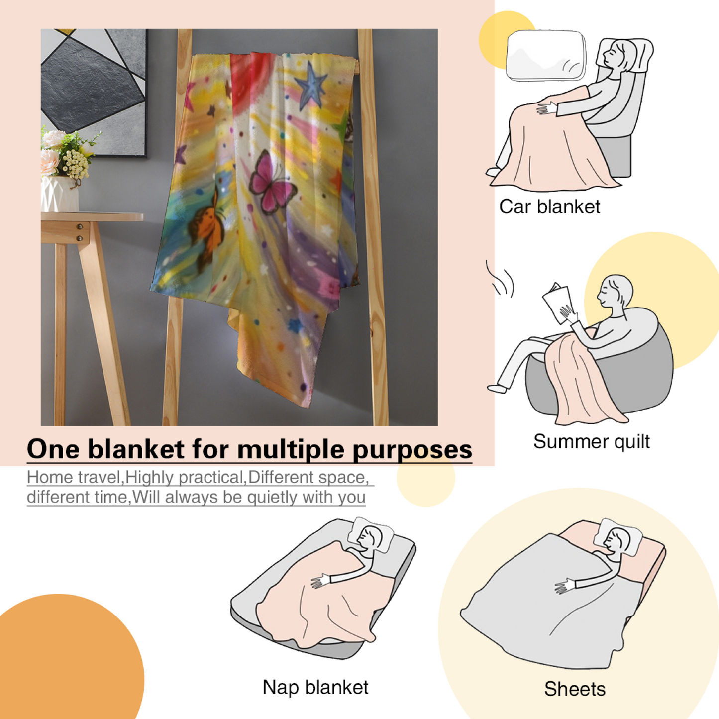 Abstract Graphic Throw Blanket ¨C Contemporary Printed Decorative Home Blanket