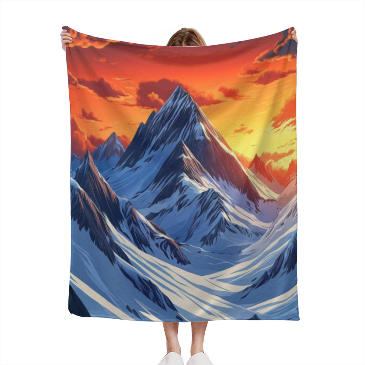Eclectic Design Starlit Solstice Warm Coral Cozy Flannel Bed Blanket