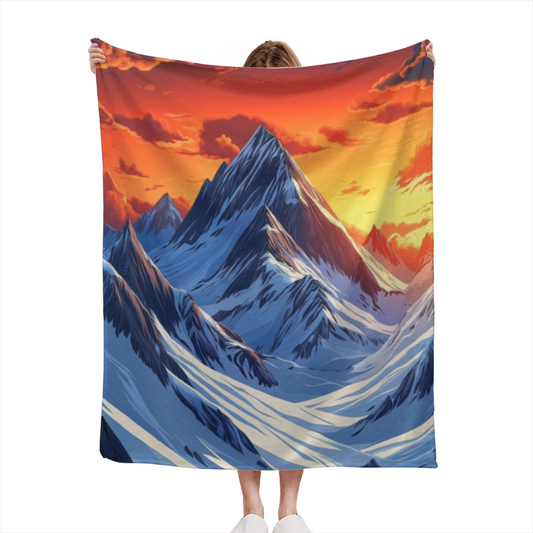 Eclectic Design Starlit Solstice Warm Coral Cozy Flannel Bed Blanket