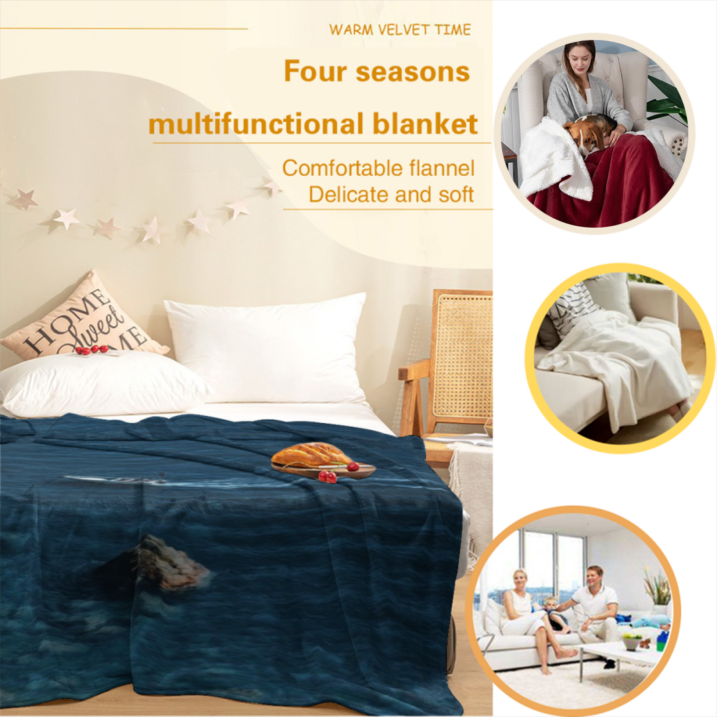 Modern Abstract Art Throw Blanket ¨C Decorative Colorful Cozy Blanket