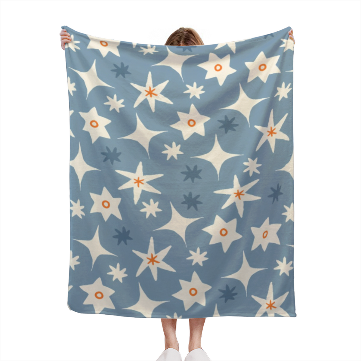 Snowy Santa Reading Flannel Throw Blanket