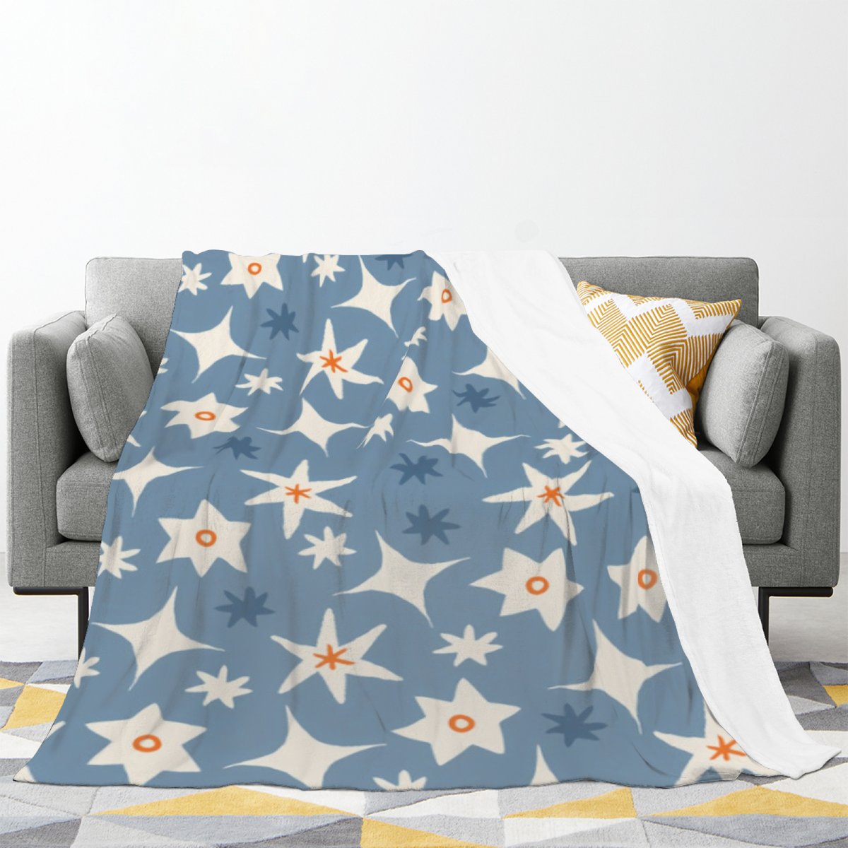 Snowy Santa Reading Flannel Throw Blanket