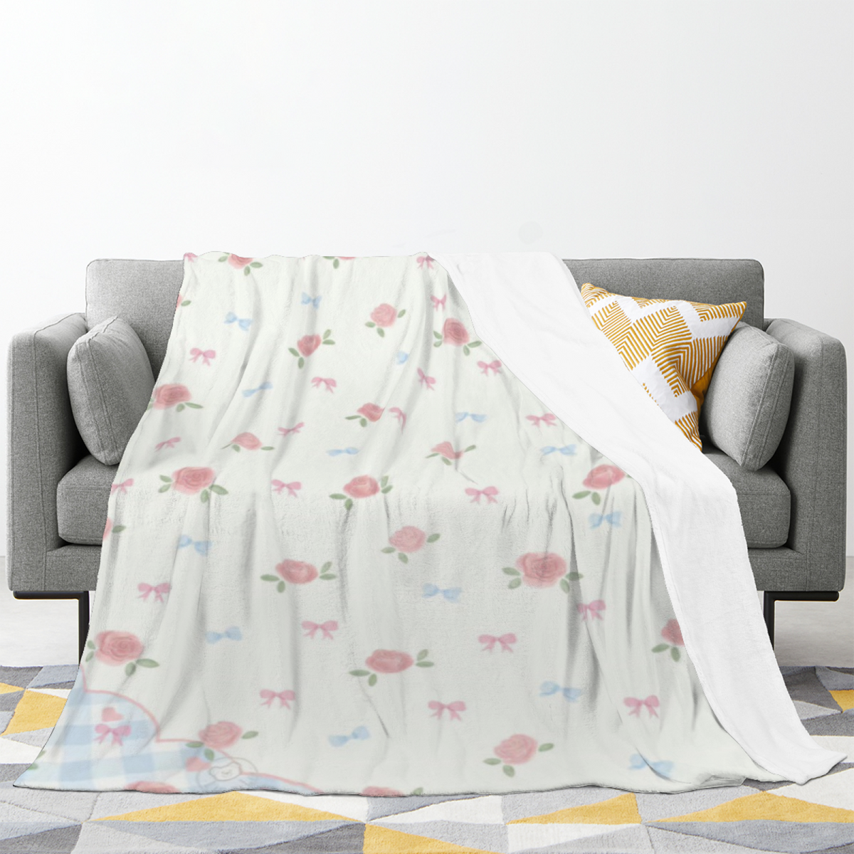 Celestial Sanctuary Home Accent Lightweight Flannel Throw ¨C Creamy Ivory