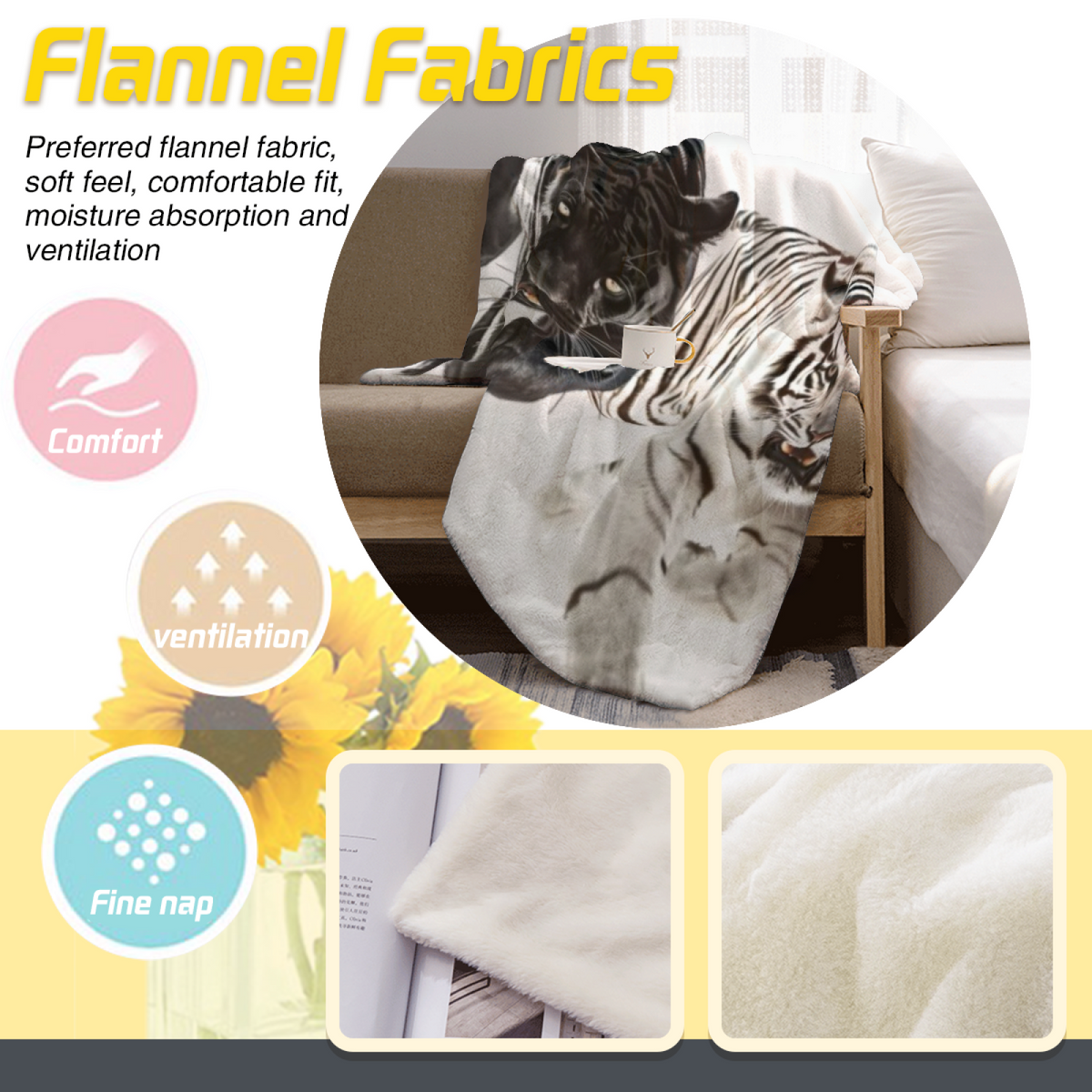 Azure Horizon Soft Neutral Expressive Decorative Flannel Blanket