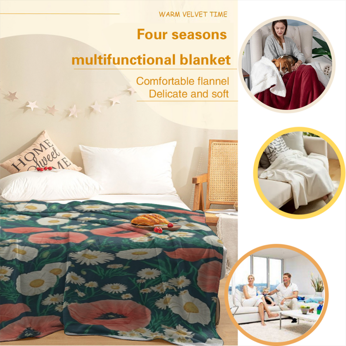 Serene Thicket Soft Neutral Art Flannel Throw Blanket