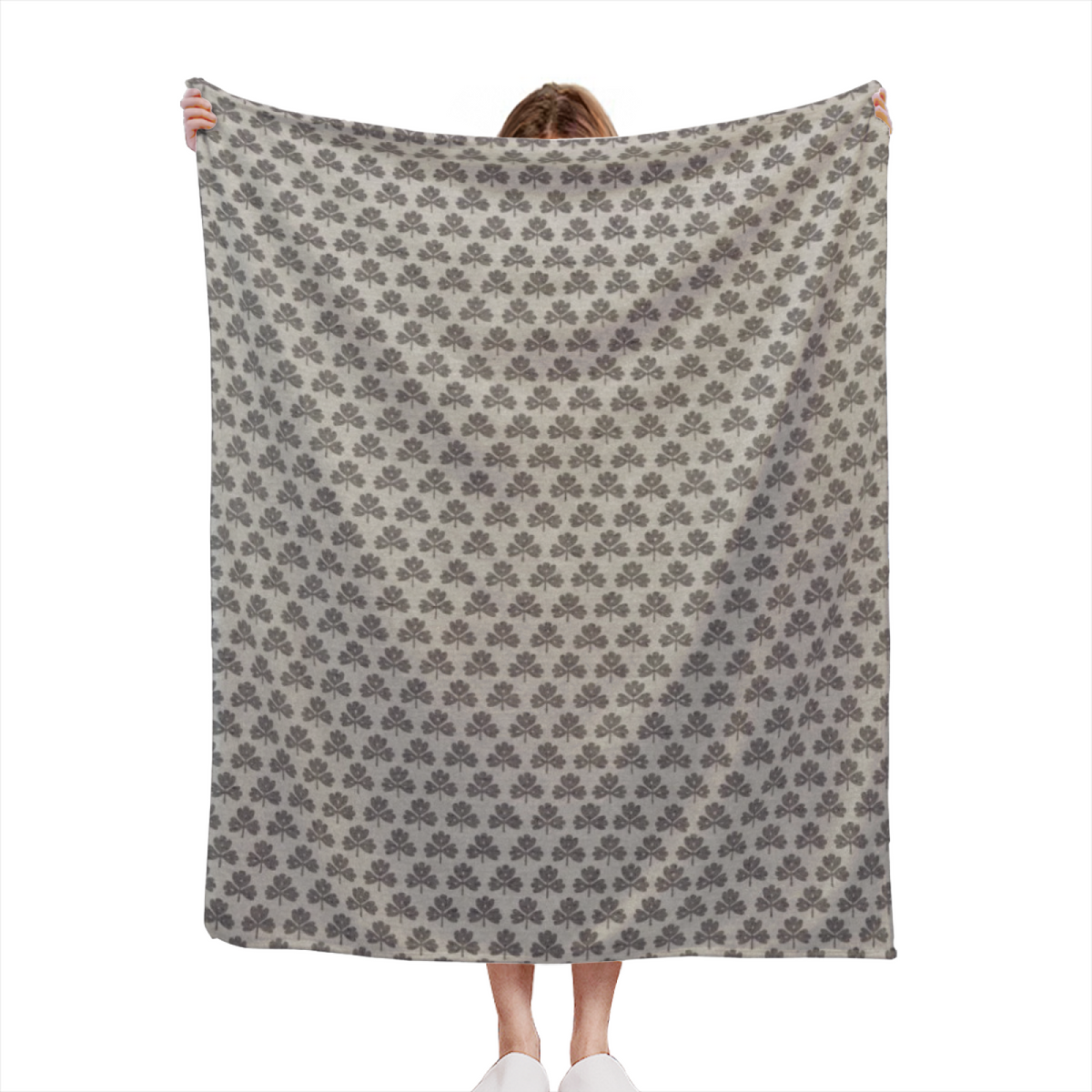 Breezy Ripple Muted Sage Art Decorative Flannel Blanket