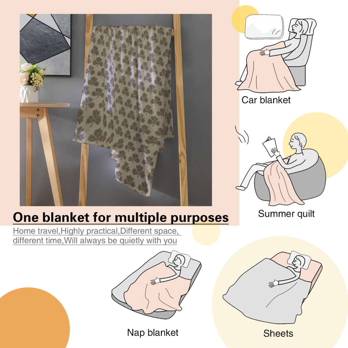 Breezy Ripple Muted Sage Art Decorative Flannel Blanket