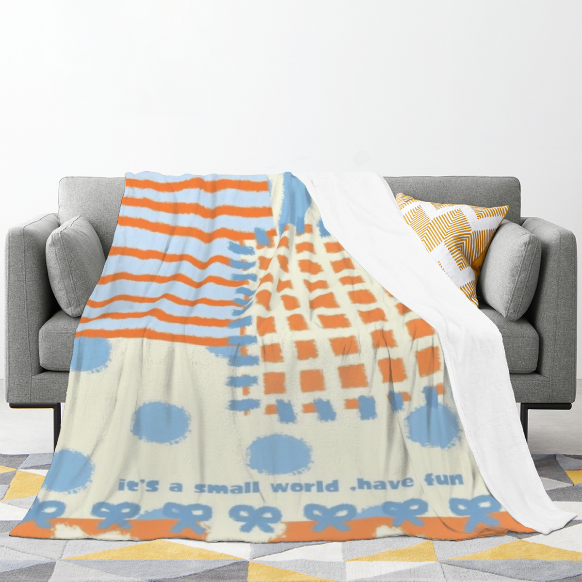 Ivory Dawn Kaleidoscope Flannel Throw Blanket