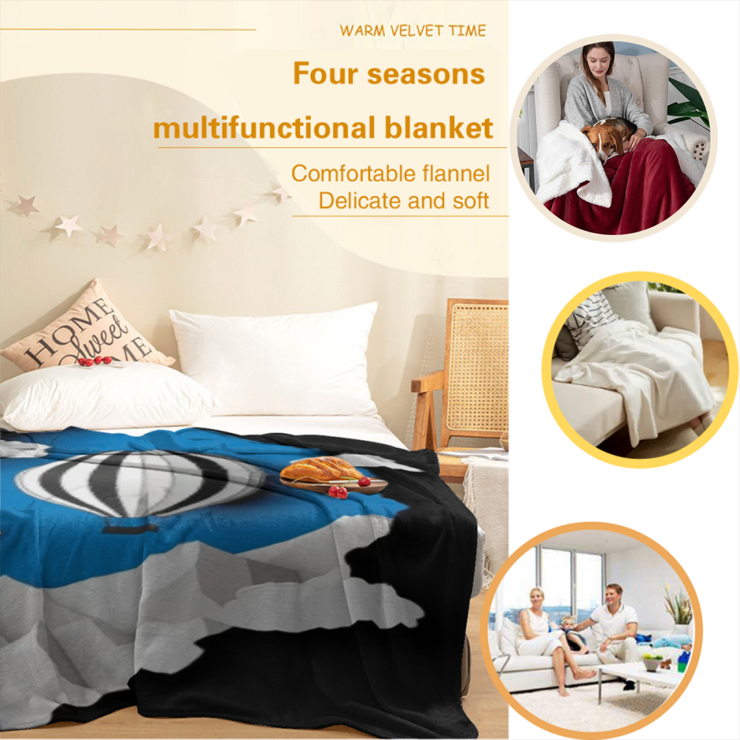 Contemporary Decorative Throw Blanket ¨C Colorful Graphic Artistic Design