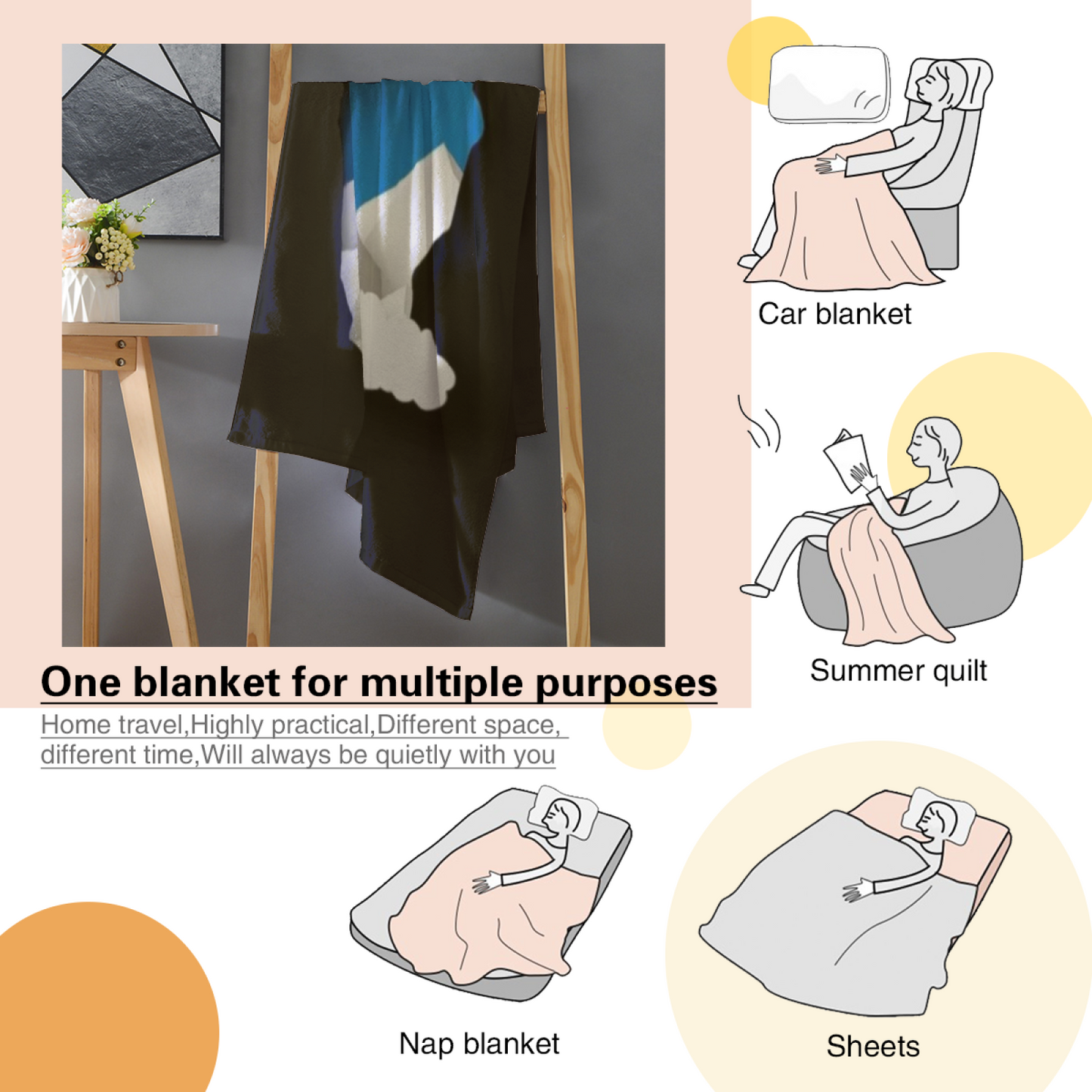 Contemporary Decorative Throw Blanket ¨C Colorful Graphic Artistic Design