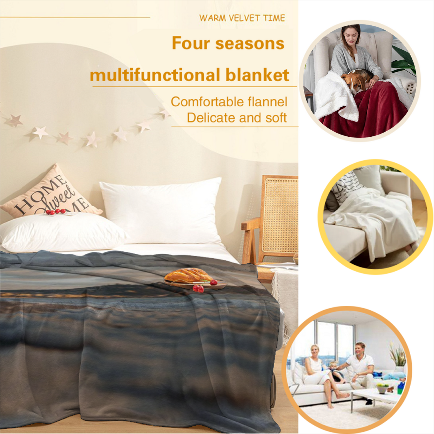 Contemporary Abstract Throw Blanket ¨C Modern Colorful Decorative Blanket