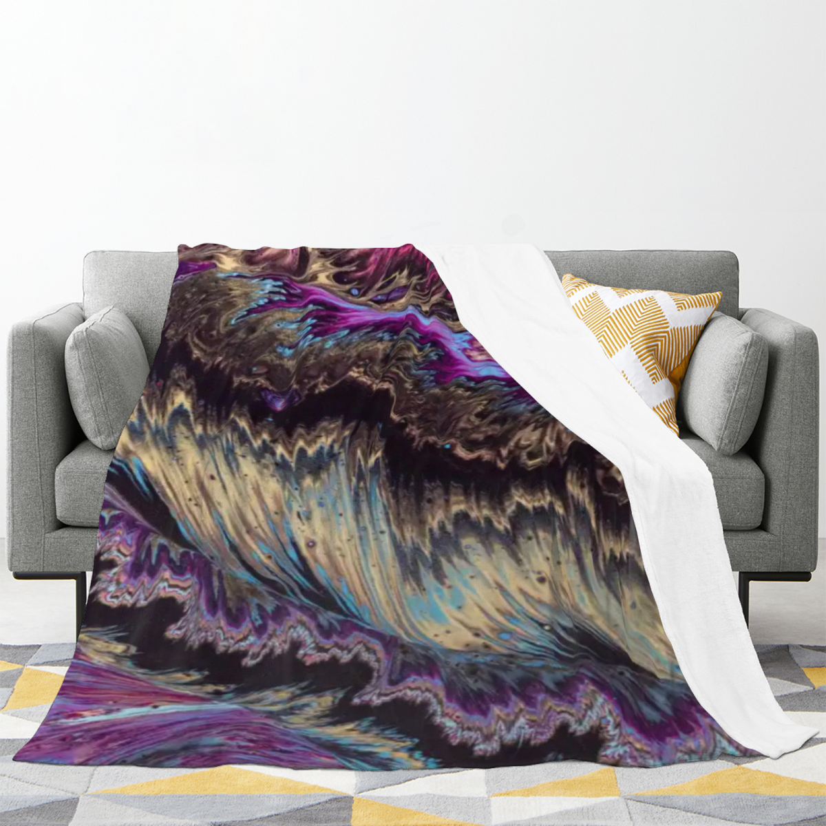 Pastel Multicolor Whimsical Decor All-Season Flannel Blanket ¨C Rustic Prism Edition