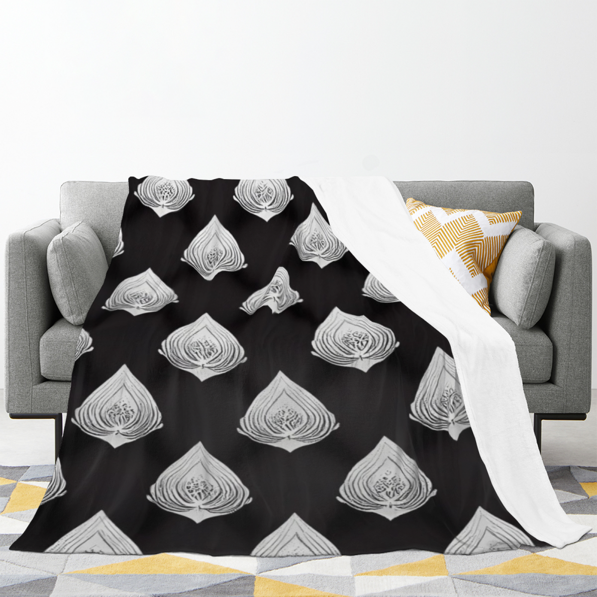 Soft Neutral Sunwashed Rhapsody Soft Flannel Blanket ¨C Contemporary Pattern