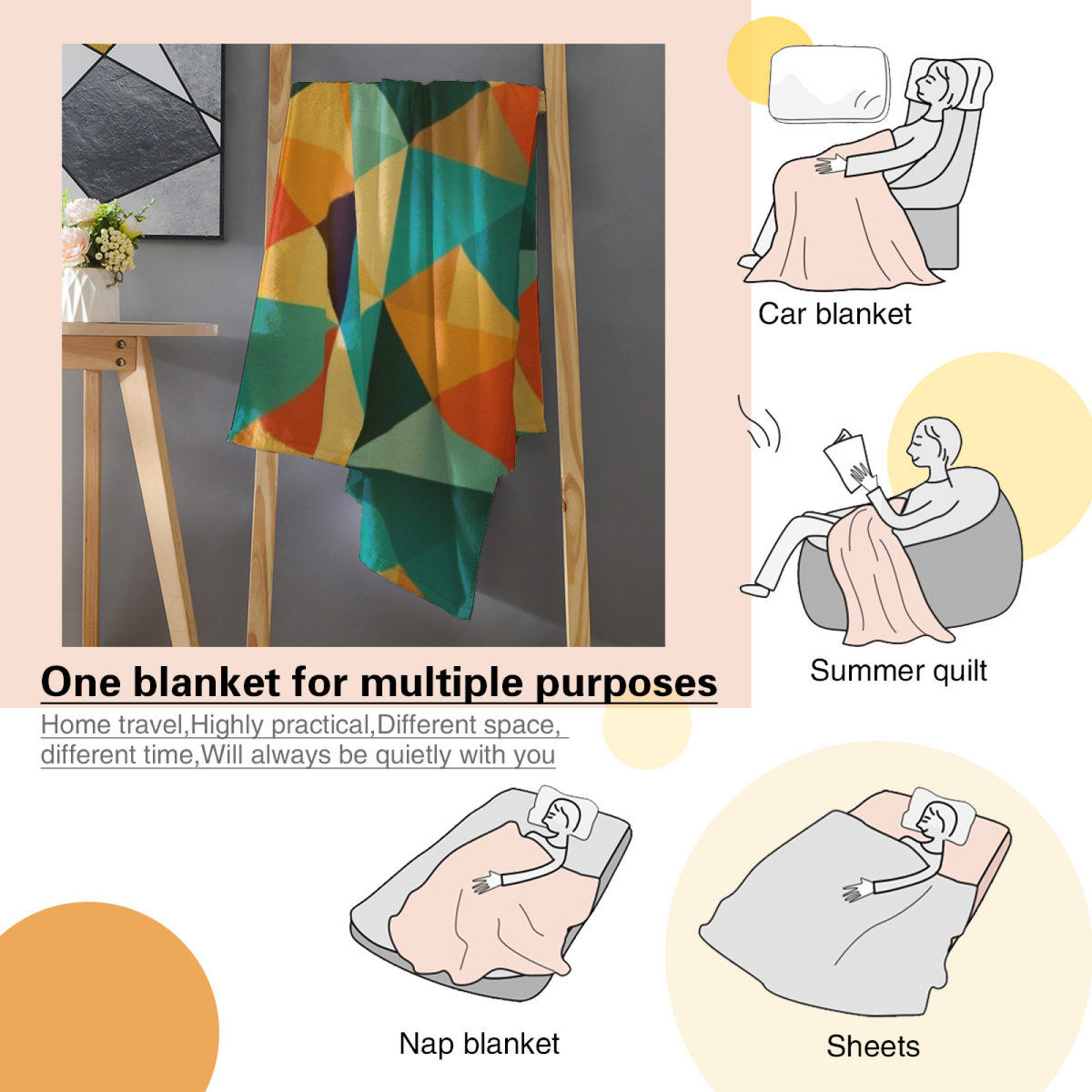Pastel Multicolor Whimsical Decor All-Season Flannel Blanket ¨C Starlit Sprout Edition