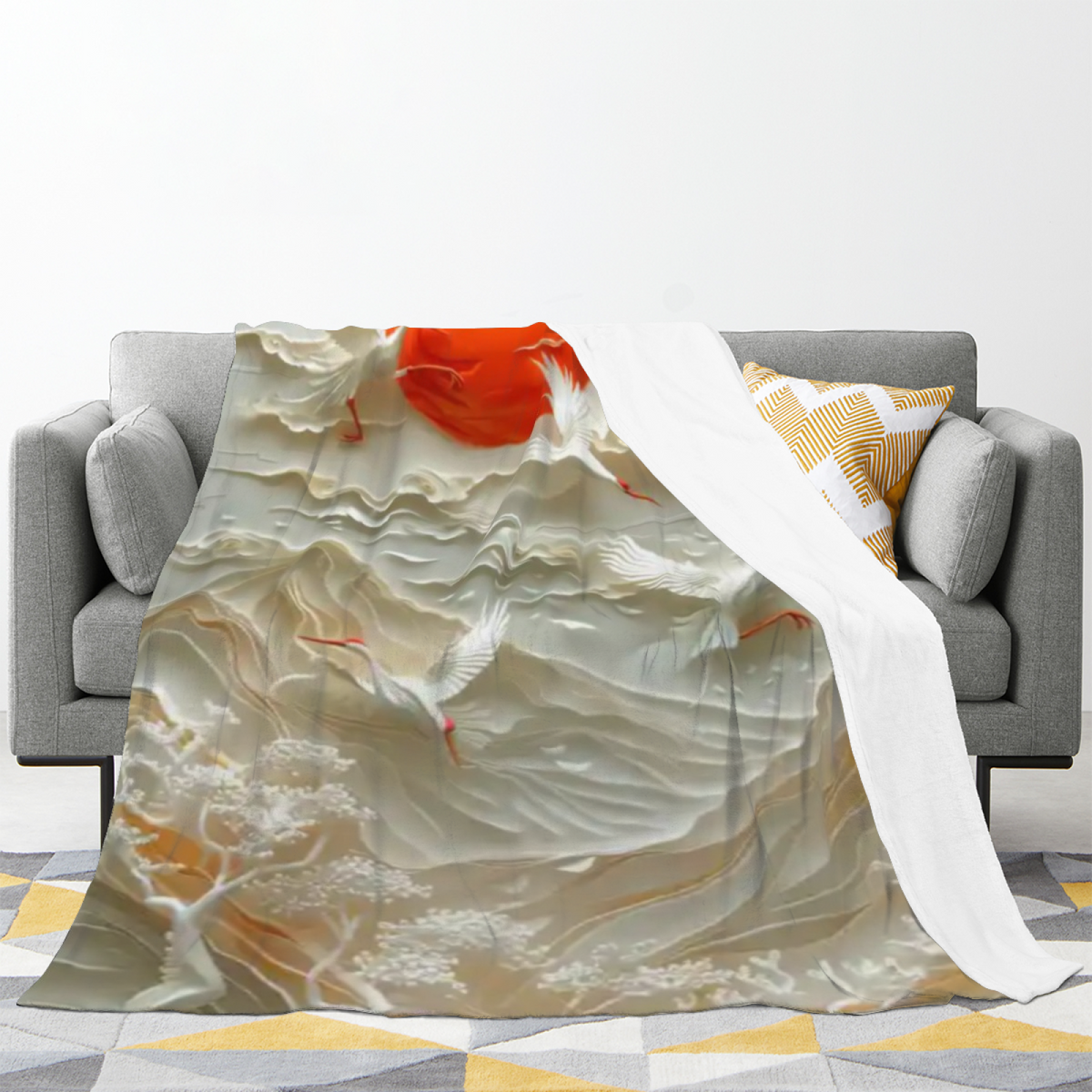Tangerine Thicket Soft Flannel Blanket in Dusty Lilac