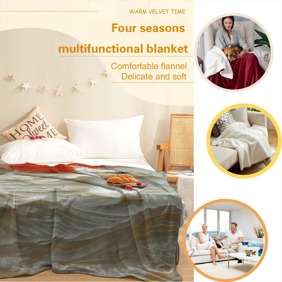 Tangerine Thicket Soft Flannel Blanket in Dusty Lilac