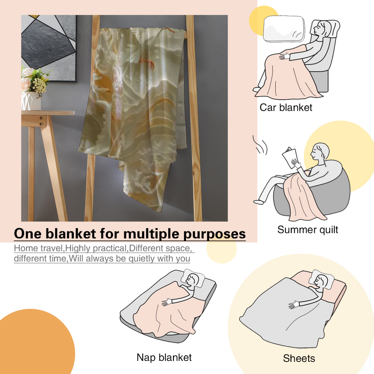 Tangerine Thicket Soft Flannel Blanket in Dusty Lilac