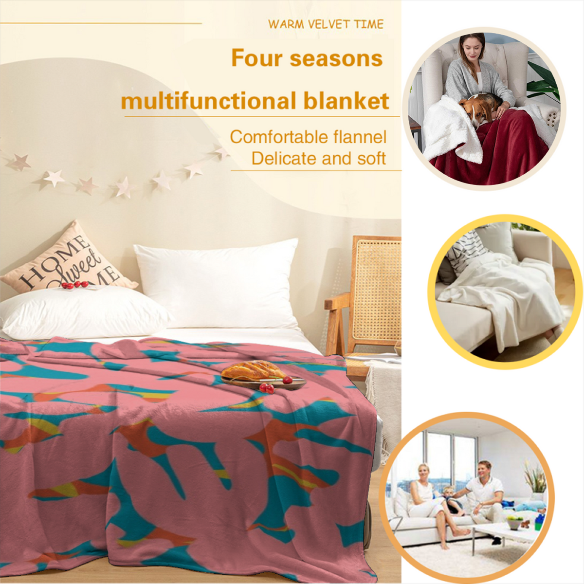 Prairie & Thicket Playful Graphic All-Season Flannel Blanket