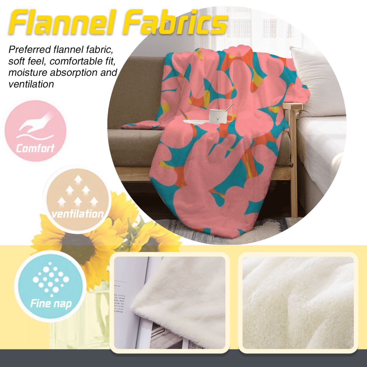 Prairie & Thicket Playful Graphic All-Season Flannel Blanket
