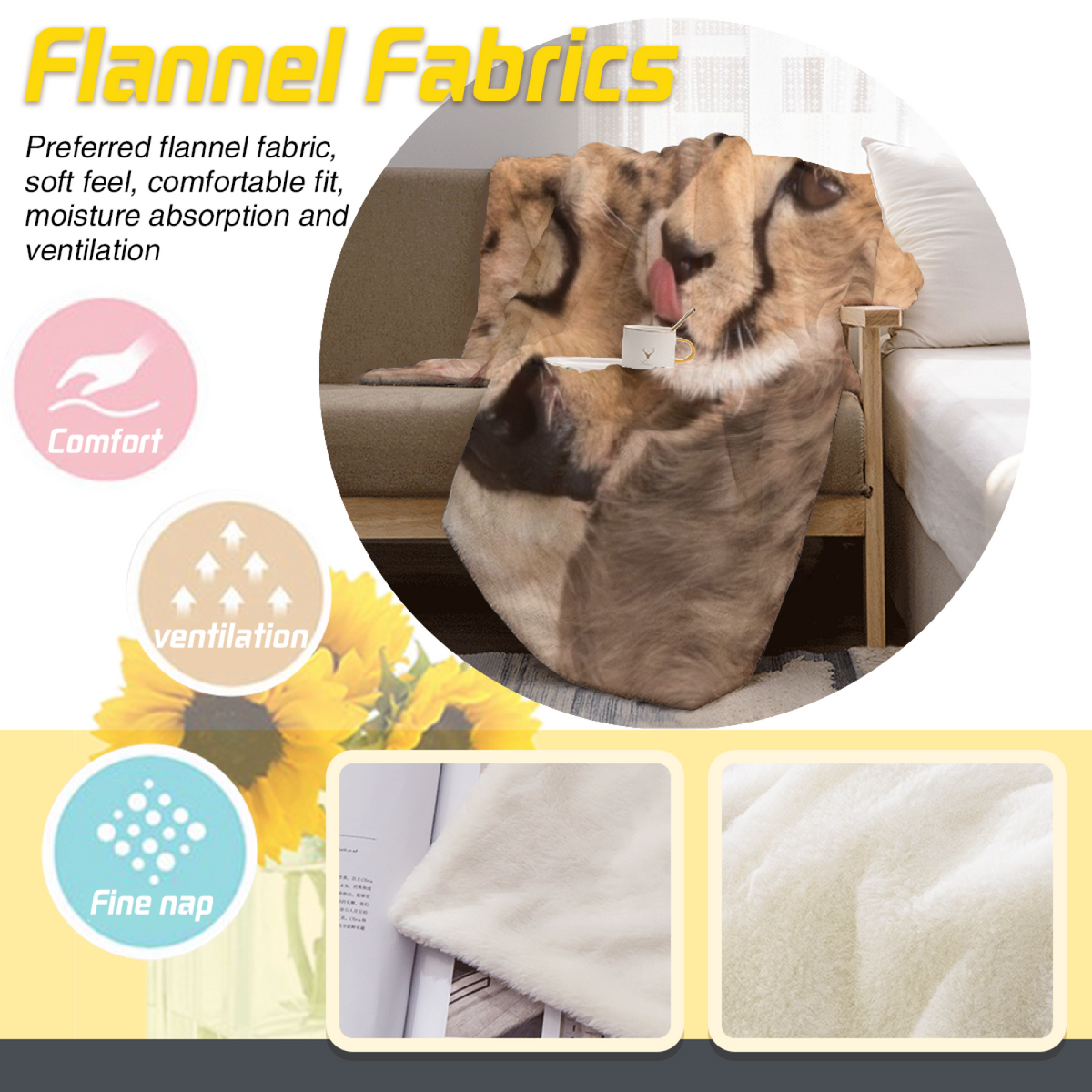 Misty Meadow Muted Sage Art Decorative Flannel Blanket