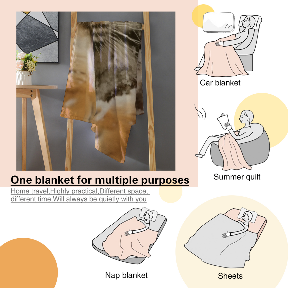 Dawn Haven Soft Neutral Art Decorative Flannel Blanket