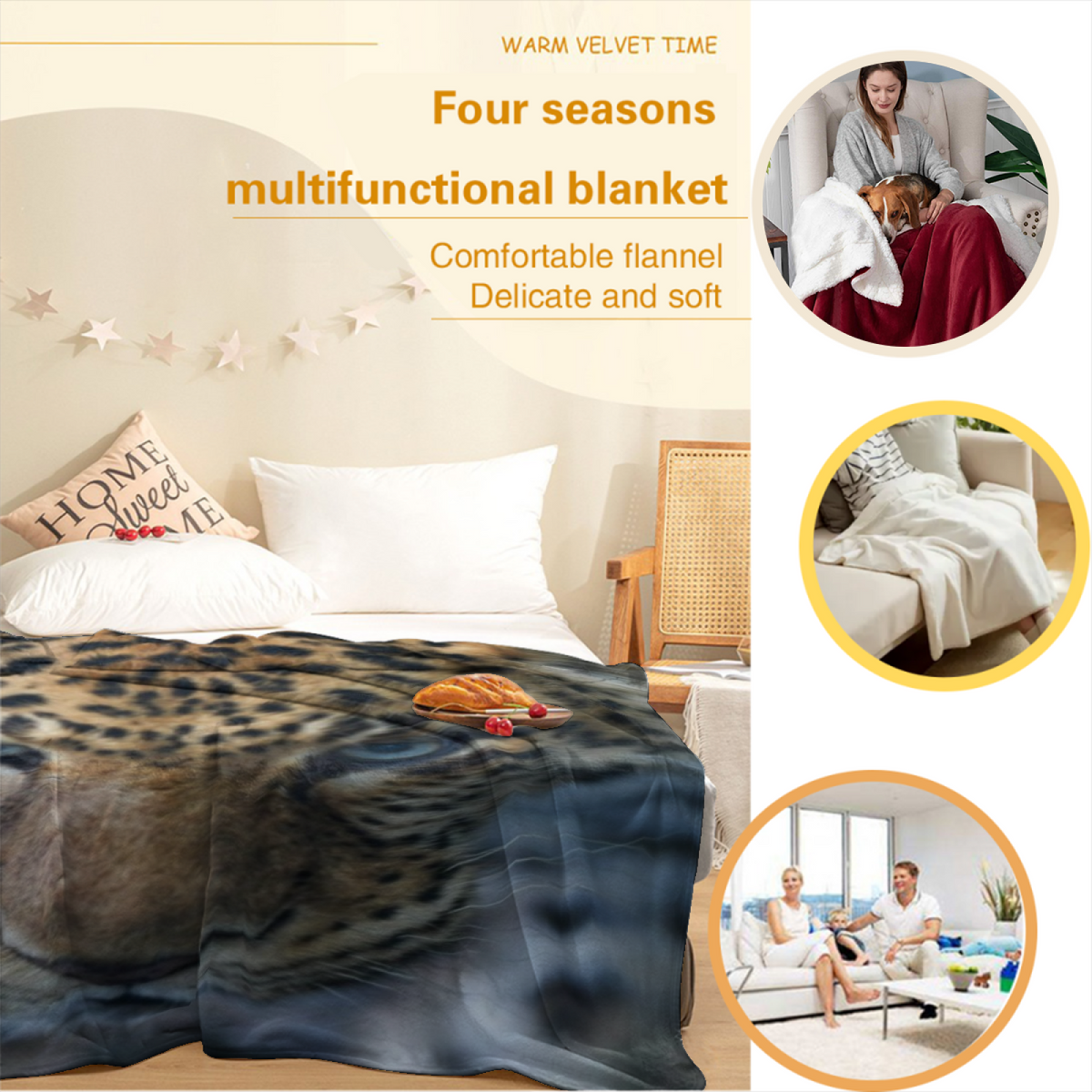 Decorative Soft Neutral Solstice Trail Lightweight Flannel Throw