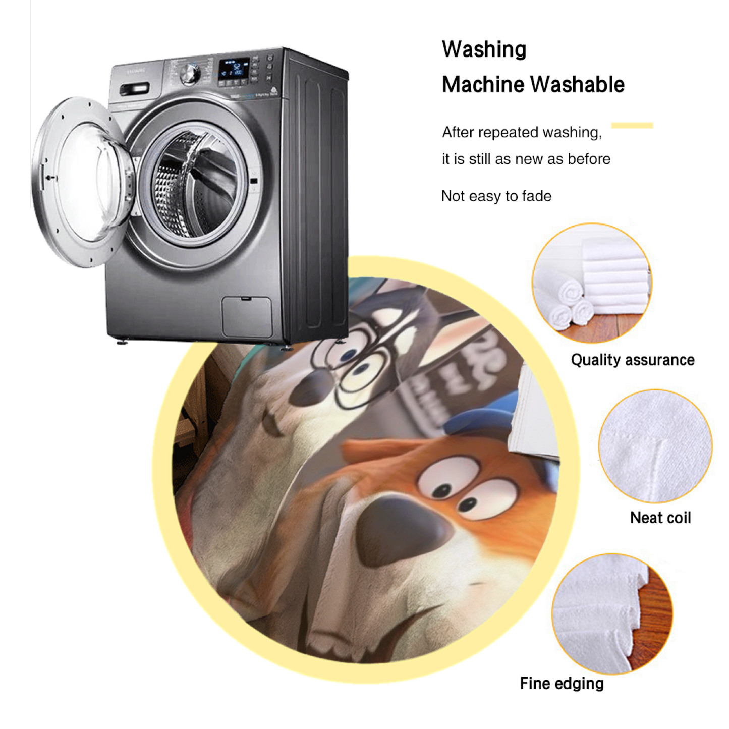Cartoon Dogs Flannel Throw Blanket ¨C Fun Coffee Shop Adventure Design