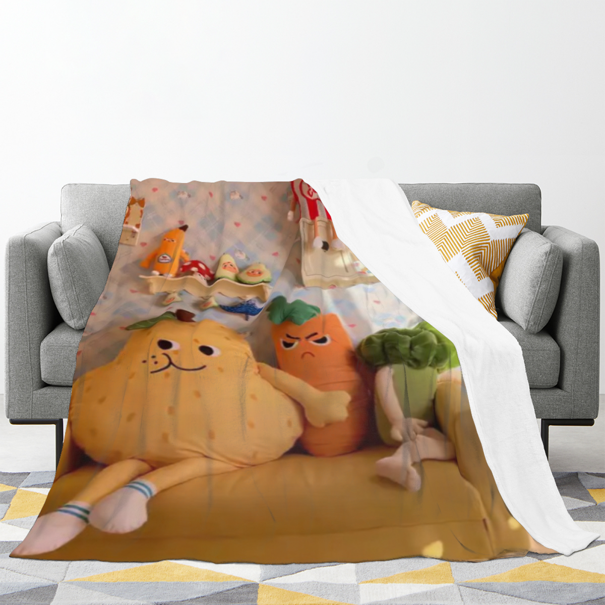 Decorative Flannel Blanket with Breezy Grove Cozy Cottage Artwork