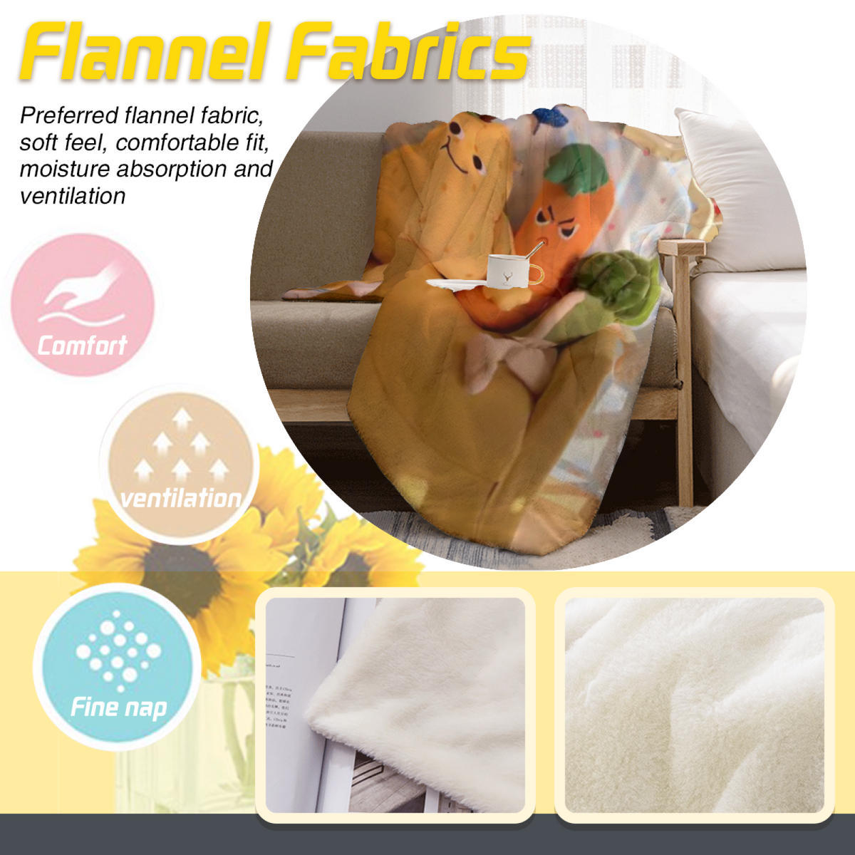 Decorative Flannel Blanket with Breezy Grove Cozy Cottage Artwork