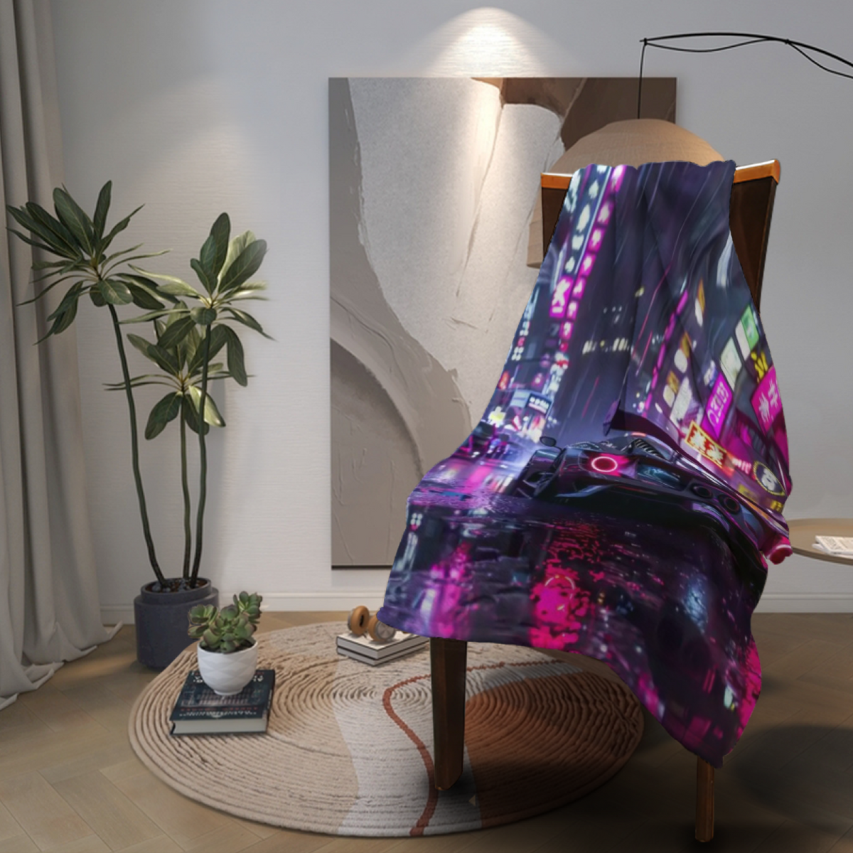 Pastel Multicolor Whimsical Decor All-Season Flannel Blanket ¨C Desert Galaxy Edition