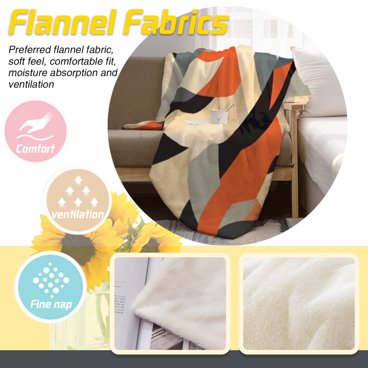 Flannel Throw Blanket with Wildwood Jubilee Cozy Cottage Artwork