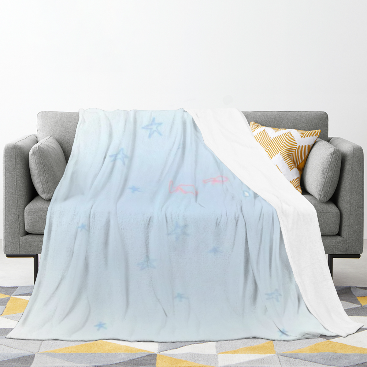 Pastel Multicolor Whimsical Decor Plush Flannel Throw ¨C Watercolor Thicket Edition