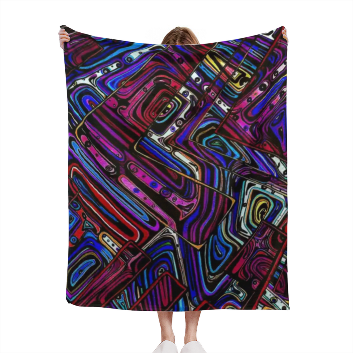 Harvest Prism Pastel Multicolor Modern Art Flannel Throw Blanket