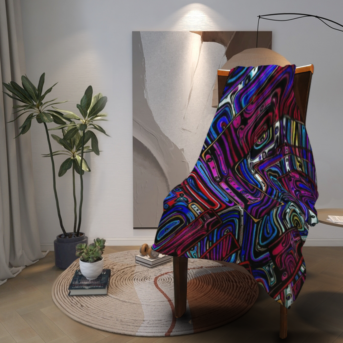 Harvest Prism Pastel Multicolor Modern Art Flannel Throw Blanket