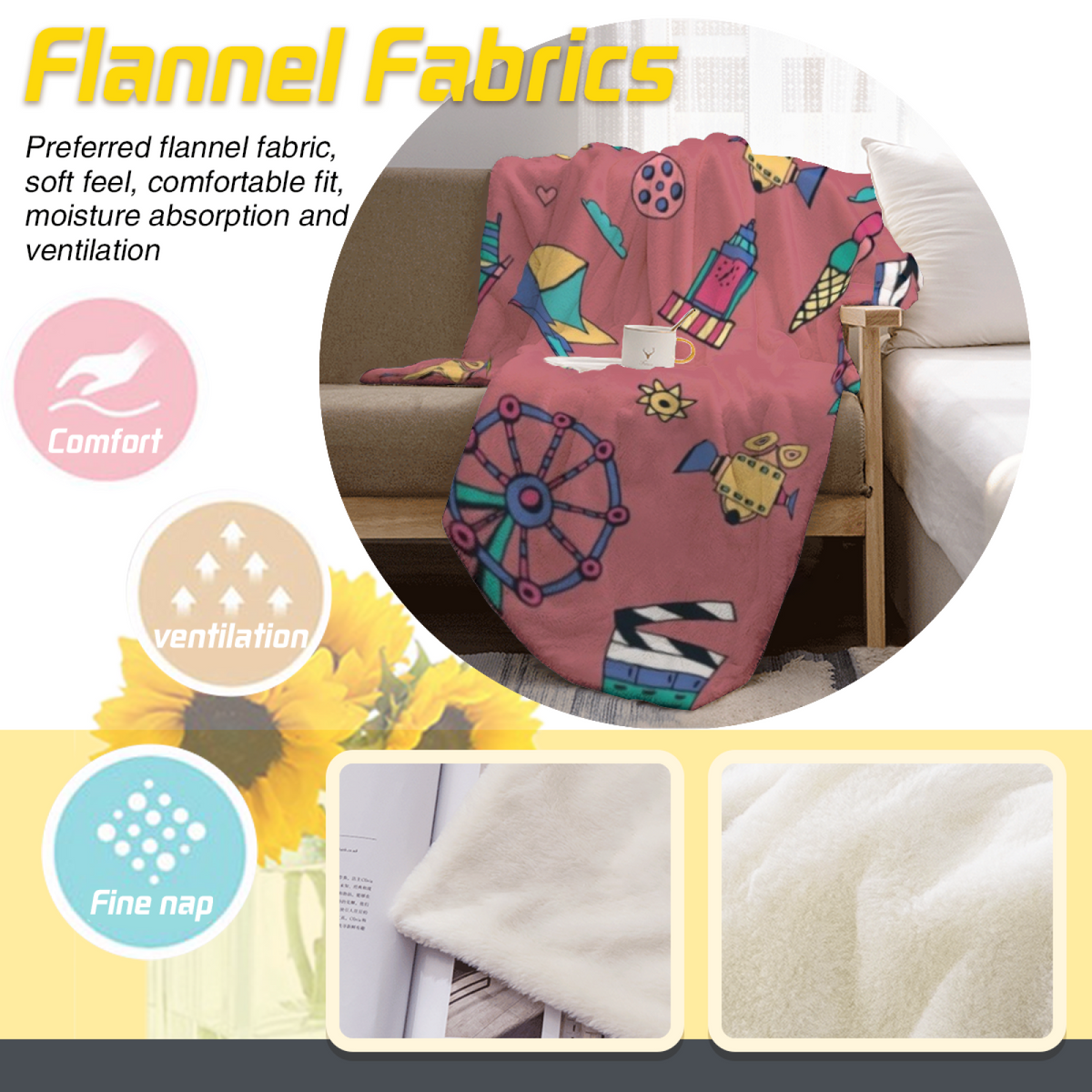 Earthy Multicolor Juniper Drift Decorative Flannel Blanket
