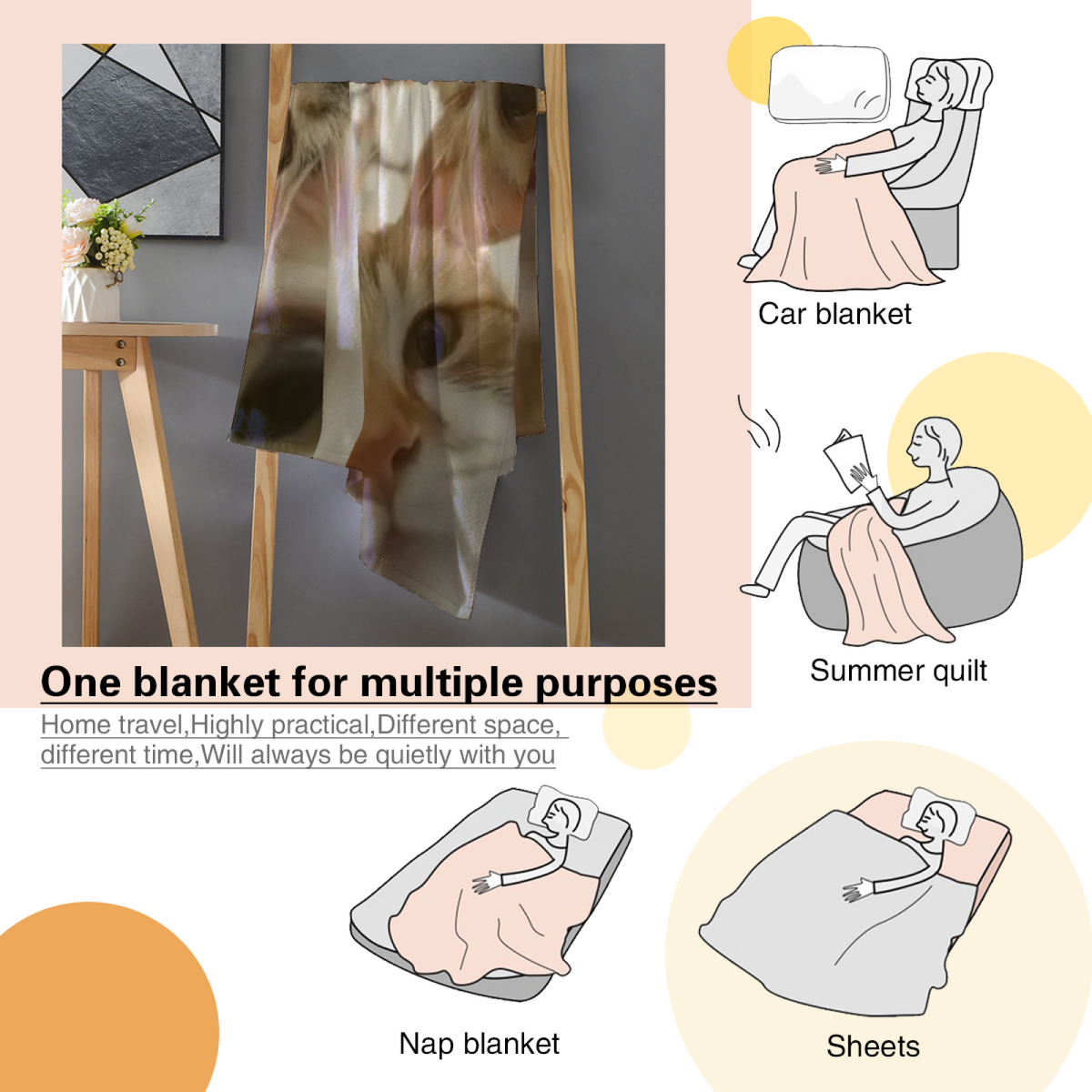 Cosmic Sprout Inspired Cozy Flannel Bed Blanket ¨C Earthy Neutral Palette