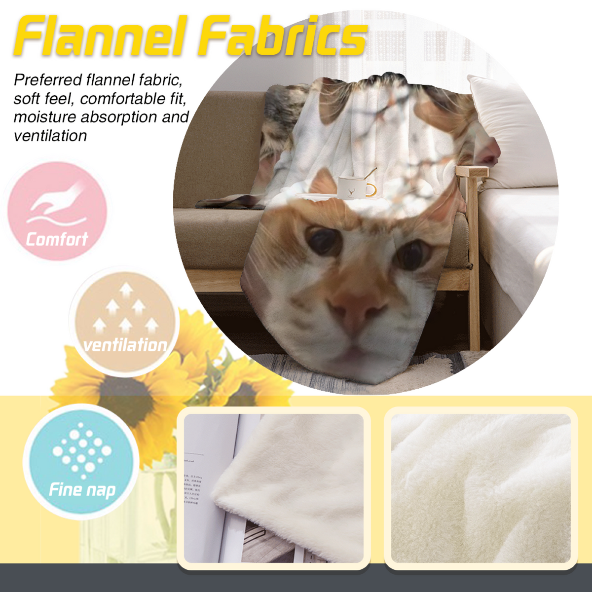Cosmic Sprout Inspired Cozy Flannel Bed Blanket ¨C Earthy Neutral Palette