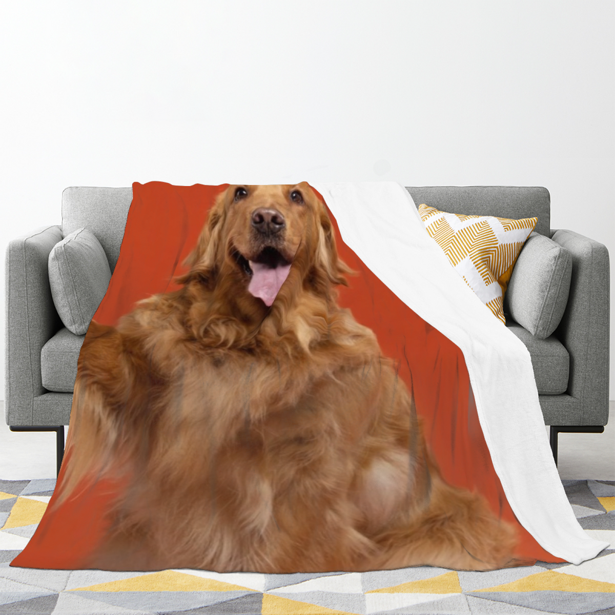 Warm Coral Lagoon Serenade Lightweight Flannel Throw